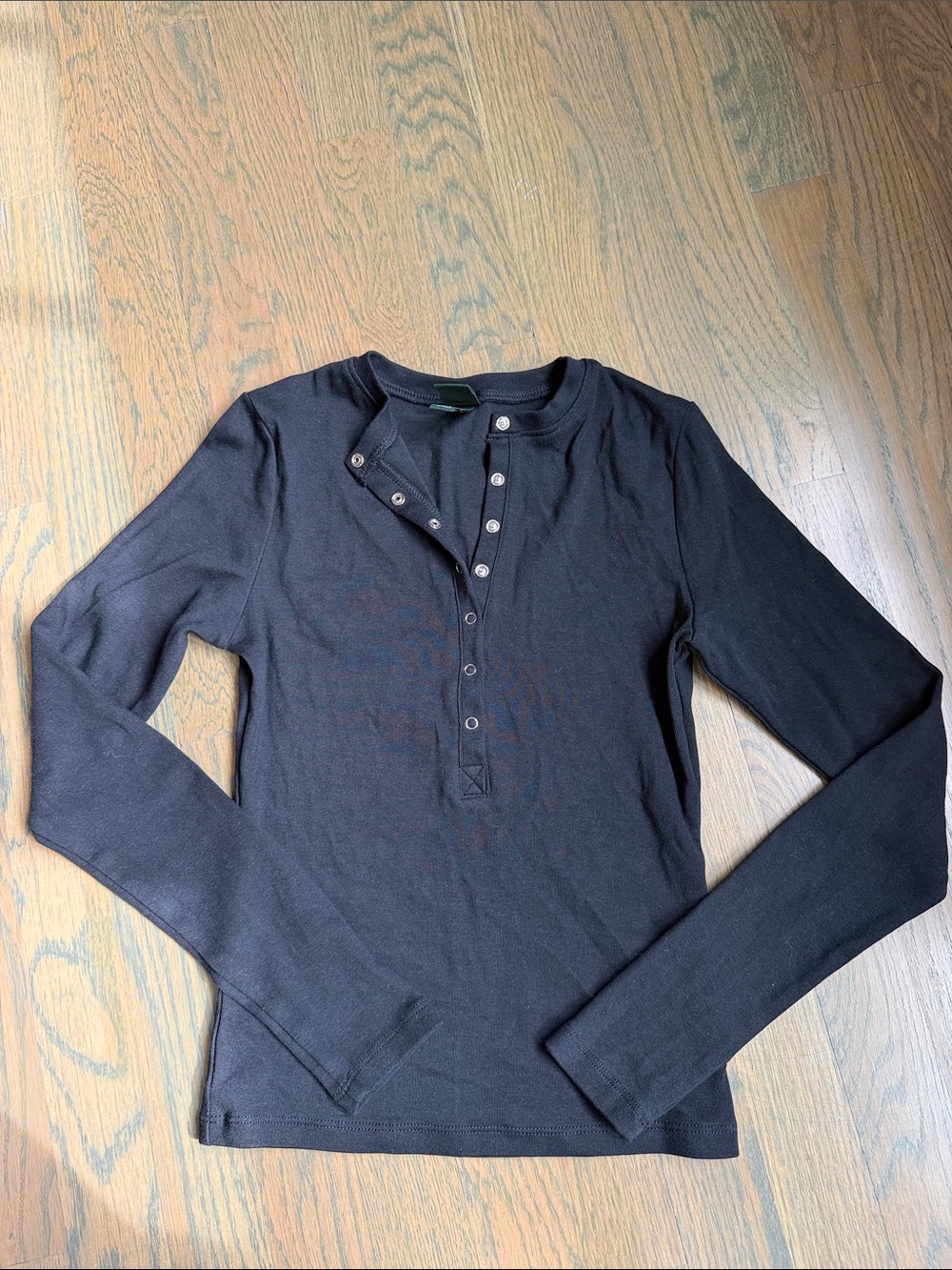 wild fable Black Long Sleeve Henley Top